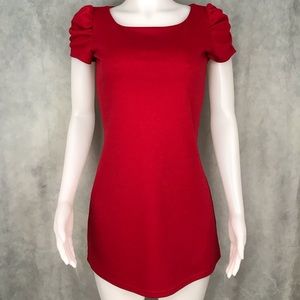Forever 21 Red Mini Dress with Ruffled Sle…